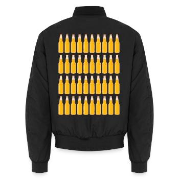 40 Beer Bottles - Beer - 40 Years - 40th Birthday - Unisex Bomber Jacket - black - Back - AI Model Male 185 light (185cm)