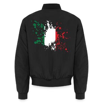 Italien Flagge Flecken Design - Unisex Bomberjacke - Schwarz - Hinten - AI Model Male 185 light (185cm)