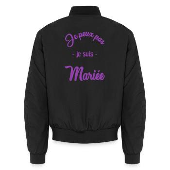 ZUKÜNFTIGE BRAUT. Junggesellinnenabschied. HOCHZEIT. MANNSCHAFT. TEAM BRIDAL - Unisex Bomberjacke - Schwarz - Hinten - AI Model Male 185 light (185cm)