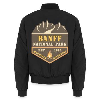 Banff Canada Park Moose Moose Backcountry Camping - Unisex Bomber Jacket - black - Back - AI Model Male 185 light (185cm)