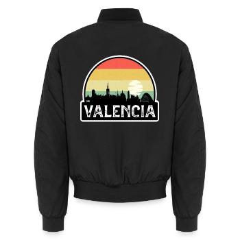 Valencia Venezuela Flagge Skyline Reisesouvenir - Unisex Bomberjacke - Schwarz - Hinten - AI Model Male 185 light (185cm)