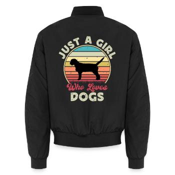 Griffon Fauve De Bretagne Hund Silhouette Retro - Unisex Bomberjacke - Schwarz - Hinten - AI Model Male 185 light (185cm)