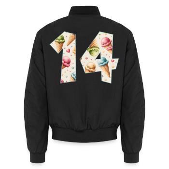 CREAM NUMÉRO 14 ANS CREAM 14E ANNIVERSAIRE - Bomber unisexe - noir - Dos - AI Model Male 185 light (185cm)