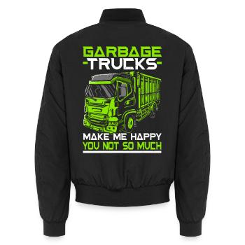 Garbage Truck Trash Collector Recycling Abfall - Unisex Bomberjacke - Schwarz - Hinten - AI Model Male 185 light (185cm)