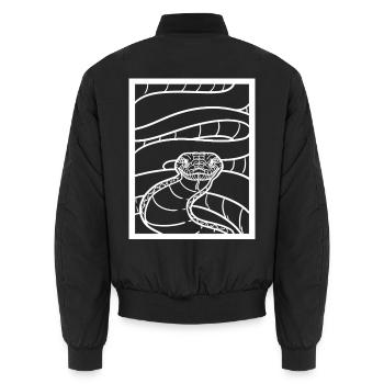 Majestätische Python Schlangenhalter - Unisex Bomberjacke - Schwarz - Hinten - AI Model Male 185 light (185cm)