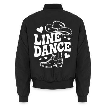 Line Dance mein Hobby - meine Passion - mein Ding - Unisex Bomberjacke - Schwarz - Hinten - AI Model Male 185 light (185cm)