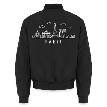 Paris Frankreich Hauptstadt Skyline Eiffelturm - Unisex Bomberjacke - Schwarz - Hinten - AI Model Male 185 light (185cm)