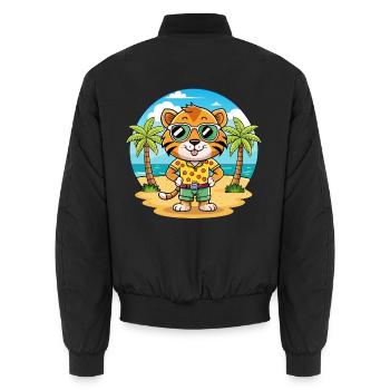 Tiger Lustige Cartoon Sommer Strand Sonnenbrille - Unisex Bomberjacke - Schwarz - Hinten - AI Model Male 185 light (185cm)