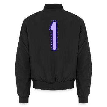 1. 1 AN. 1er ANNIVERSAIRE. ANNIVERSAIRE 1 AN - Bomber unisexe - noir - Dos - AI Model Male 185 light (185cm)