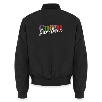 Choir - Baritone singer - Unisex Bomberjacke - Schwarz - Hinten - AI Model Male 185 light (185cm)