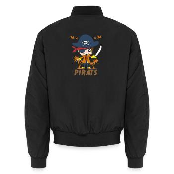 Piraten Kindergeschenk Babygeschenk Kinder Bube - Unisex Bomberjacke - Schwarz - Hinten - AI Model Male 185 light (185cm)