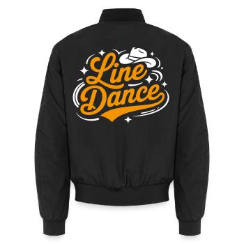Line Dance mein Hobby - meine Passion - mein Ding - Unisex Bomberjacke - Schwarz - Hinten - AI Model Male 185 light (185cm)