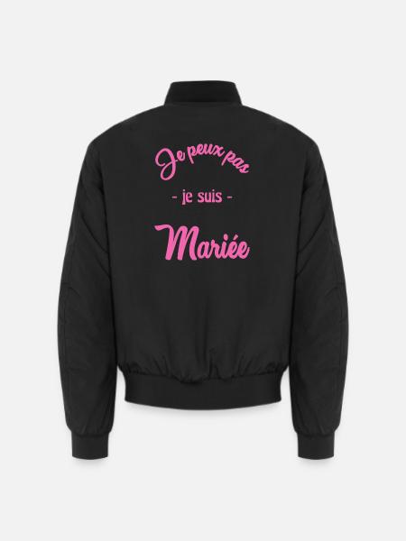 I CAN'T I'M MARRIED - Unisex Bomber Jacket - black