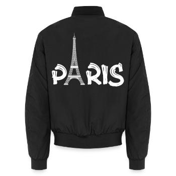 PARIS - Unisex Bomberjacke - Schwarz - Hinten - AI Model Male 185 light (185cm)