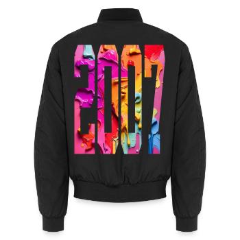 BUNT 19TH BIRTHDAY 2007 - Unisex Bomber Jacket - black - Back - AI Model Male 185 light (185cm)
