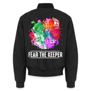 Eishockey - Unisex Bomberjacke - Schwarz - Hinten - AI Model Male 185 light (185cm)