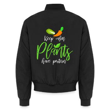Vegan - Unisex Bomberjacke - Schwarz - Hinten - AI Model Male 185 light (185cm)