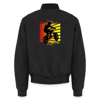Mountain bike mountain bikers - Unisex Bomber Jacket - black - Back - AI Model Male 185 light (185cm)