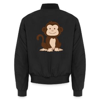 Monkey Äffchen Süßer Süßes Kinder Motiv Tier - Unisex Bomberjacke - Schwarz - Hinten - AI Model Male 185 light (185cm)