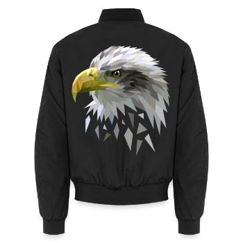 Seeadler Adler Low poly Polygone geometrisch - Unisex Bomberjacke - Schwarz - Hinten - AI Model Male 185 light (185cm)