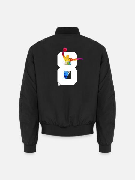 NUMBER 8 BASKETBALL 8TH BIRTHDAY - Unisex Bomber Jacket - black