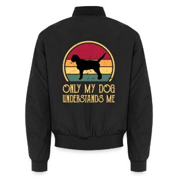 Griffon Fauve De Bretagne Hundesilhouette Retro - Unisex Bomberjacke - Schwarz - Hinten - AI Model Male 185 light (185cm)