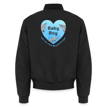 Baby Boy - Unisex Bomberjacke - Schwarz - Hinten - AI Model Male 185 light (185cm)