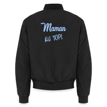 MAMAN. FÊTE DES MÈRES - Bomber unisexe - noir - Dos - AI Model Male 185 light (185cm)