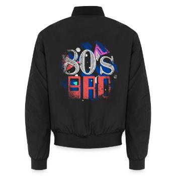 80's Bad 80er 80iger 19080iger Kindheit Vintage - Unisex Bomberjacke - Schwarz - Hinten - AI Model Male 185 light (185cm)
