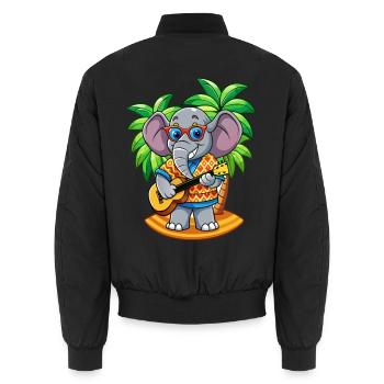 Lustige Elefant Cartoon Sommer Strand Sonnenbrille - Unisex Bomberjacke - Schwarz - Hinten - AI Model Male 185 light (185cm)