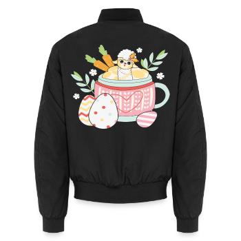 BOW Oster-Chibi-Pokal - Unisex Bomberjacke - Schwarz - Hinten - AI Model Male 185 light (185cm)