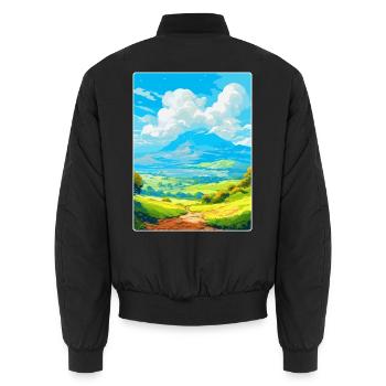 Mount Taygetos Griechenland Vintage Reiseposter WPA - Unisex Bomberjacke - Schwarz - Hinten - AI Model Male 185 light (185cm)
