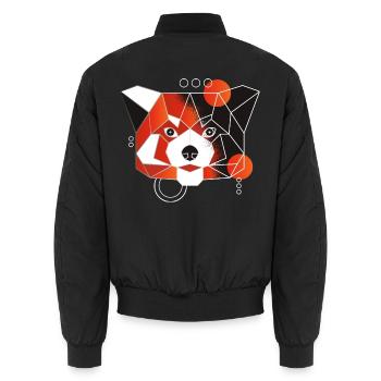 Roter Panda Low Poly Red Panda Polygon Animal - Unisex Bomberjacke - Schwarz - Hinten - AI Model Male 185 light (185cm)
