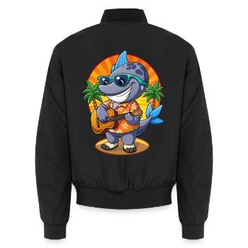 Lustige Wal Cartoon Sommer Strand Sonnenbrille Gitarre - Unisex Bomberjacke - Schwarz - Hinten - AI Model Male 185 light (185cm)