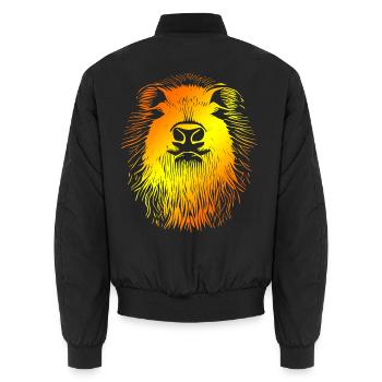 Fastnacht - Karneval - Capybara - Kostüm - Unisex Bomberjacke - Schwarz - Hinten - AI Model Male 185 light (185cm)