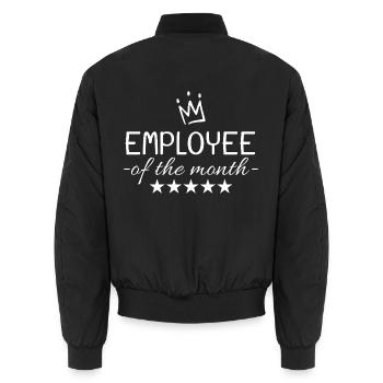 Mitarbeiter des Monats - Unisex Bomberjacke - Schwarz - Hinten - AI Model Male 185 light (185cm)