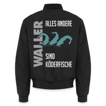 Wels fischen Kampf mit dem starken Wels - Unisex Bomberjacke - Schwarz - Hinten - AI Model Male 185 light (185cm)