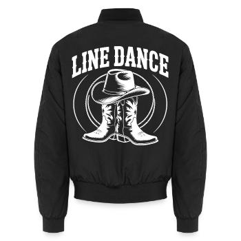 Line Dance mein Hobby - meine Passion - mein Ding - Unisex Bomberjacke - Schwarz - Hinten - AI Model Male 185 light (185cm)
