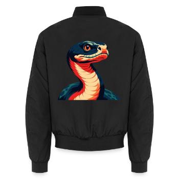 Anaconda Zeichentrickfigur Buntes Haustier Tier - Unisex Bomberjacke - Schwarz - Hinten - AI Model Male 185 light (185cm)