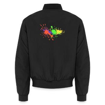 Farbkleckse Design Künstler - Unisex Bomberjacke - Schwarz - Hinten - AI Model Male 185 light (185cm)