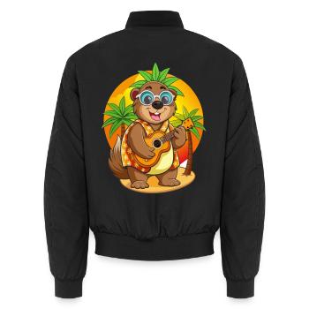 Lustige Murmeltier Cartoon Sommer Strand Sonnenbrille - Unisex Bomberjacke - Schwarz - Hinten - AI Model Male 185 light (185cm)