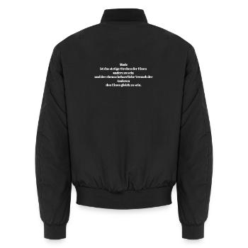 Mode - Unisex Bomberjacke - Schwarz - Hinten - AI Model Male 185 light (185cm)