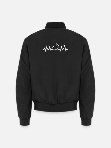 rabbit heartbeat - Unisex Bomber Jacket - black