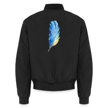 Federn Watercolor - Unisex Bomberjacke - Schwarz - Hinten - AI Model Male 185 light (185cm)
