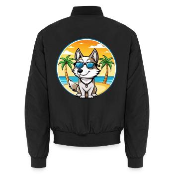 Westsibirische Laika-Hunderasse Cartoon-Sonnenbrille - Unisex Bomberjacke - Schwarz - Hinten - AI Model Male 185 light (185cm)