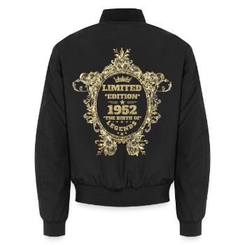 Limited Edition 1952 - Unisex Bomberjacke - Schwarz - Hinten - AI Model Male 185 light (185cm)
