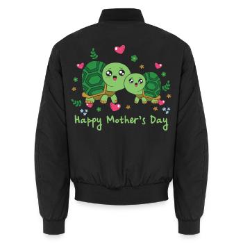 Animal Mom Turtle zum Muttertag - Unisex Bomberjacke - Schwarz - Hinten - AI Model Male 185 light (185cm)
