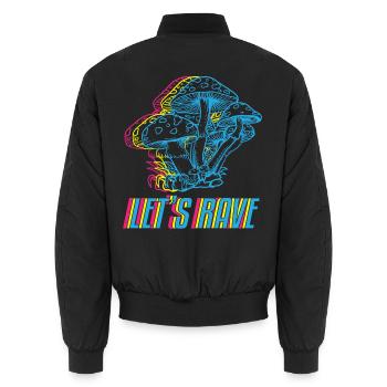 Let´s Rave - Unisex Bomberjacke - Schwarz - Hinten - AI Model Male 185 light (185cm)