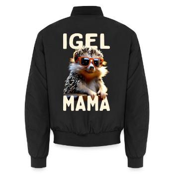 Igel Mama Mom Igelfrau Muttertag Igelmama Igel Mum - Unisex Bomberjacke - Schwarz - Hinten - AI Model Male 185 light (185cm)