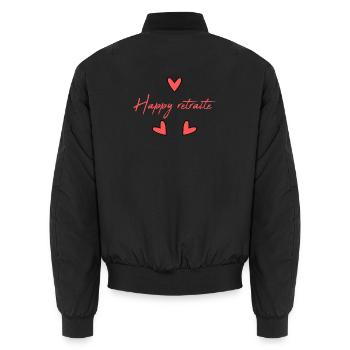 RETRAITE. RETRAITE. RETRAITEE. BONNE RETRAITE - Bomber unisexe - noir - Dos - AI Model Male 185 light (185cm)